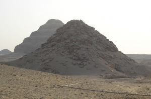 Collapsed pyramid in front of Djoser&rsquo;s pyramid